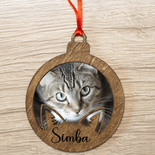 Gepersonaliseerde kersthanger kat