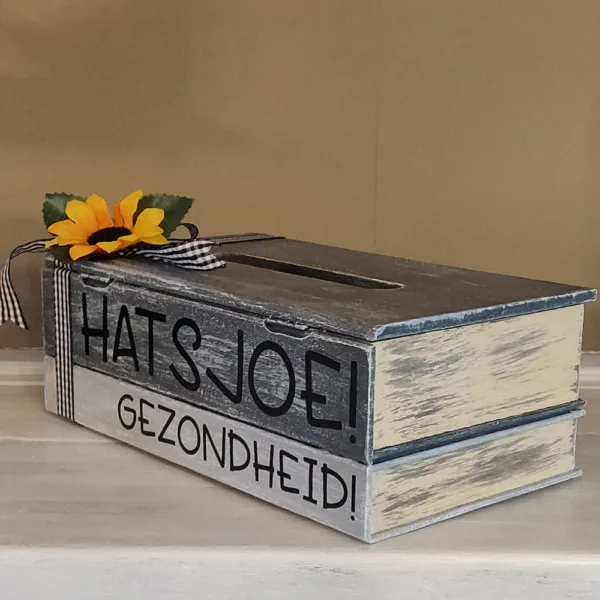Zakdoekendoos in boek stijl